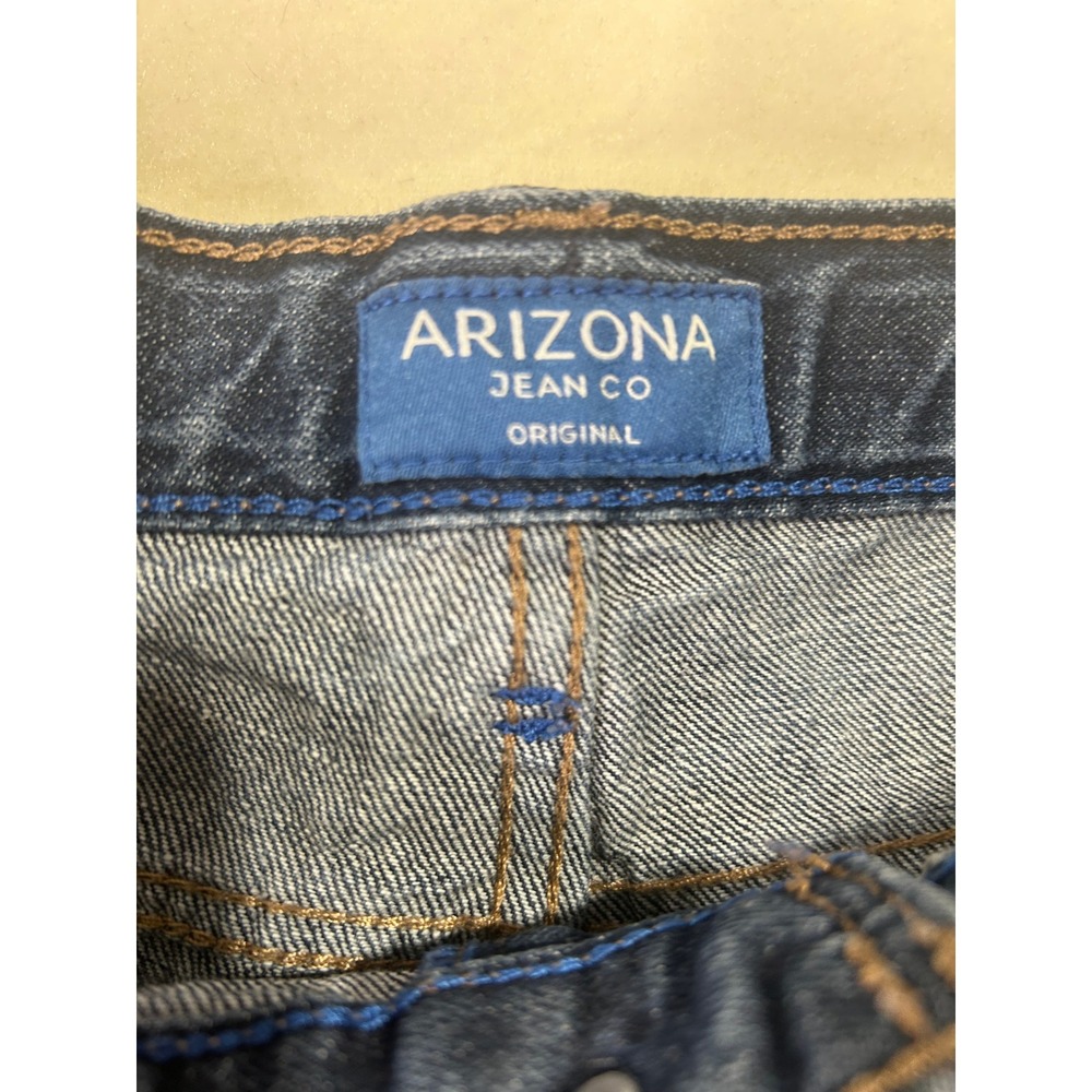 Arizona Jean Co Boys Husky Jeans Size 18 Dark Wash Cotton Denim Straight Leg - Picture 3 of 9